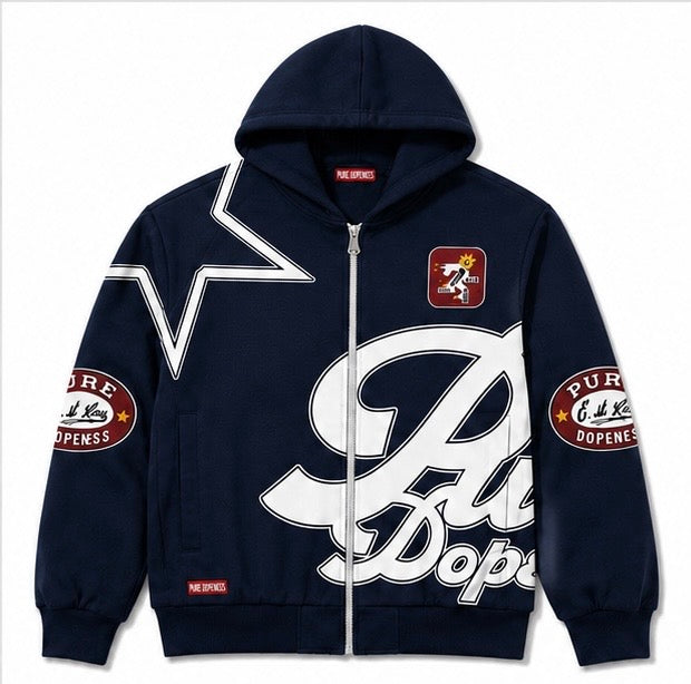 BLUE STRIP Jacket & Short Set (Hoodie)