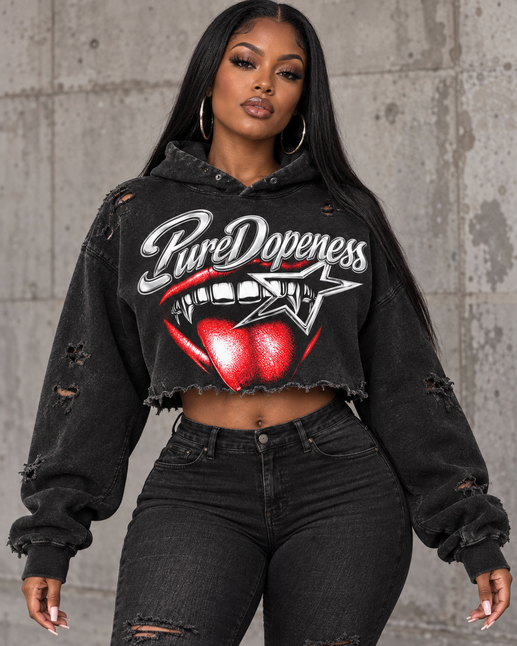 Rockstar Cropped Hoodie