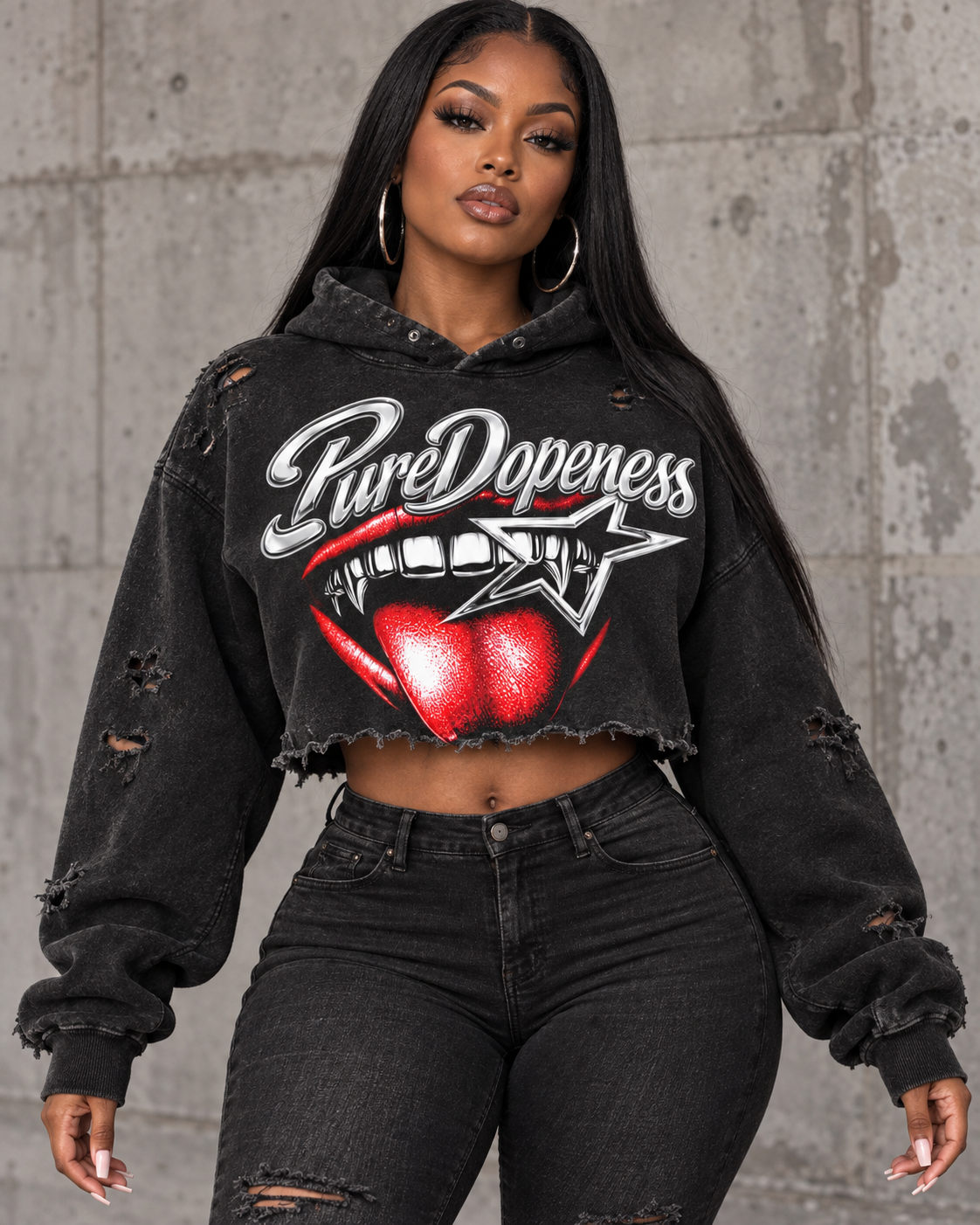 Rockstar Cropped Hoodie